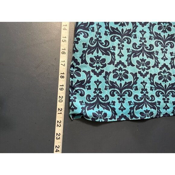 Lands End  Tankini Top Blue & Navy Damask Print‎ Vacation Beach Tropical - Picture 3 of 9